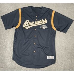 Milwaukee Brewers Dynasty Stitched Baseball Jersey Shirt‎ Mens Large (42-44)